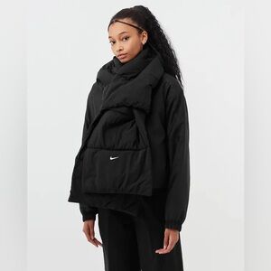 Nike Black Quilted Puffer Scarf wrap